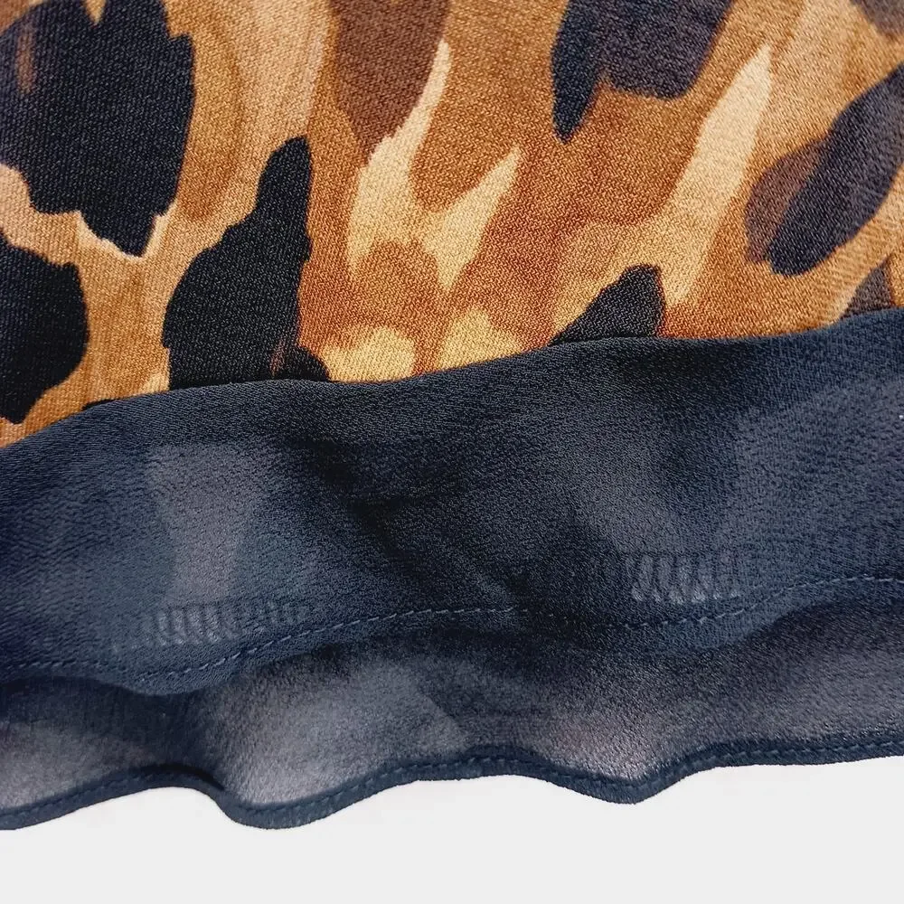 Blouse Leopard Animal Y2K Siren Glam Chic Bold Femme Going Out Top Luxe Size M - Picture 10 of 10